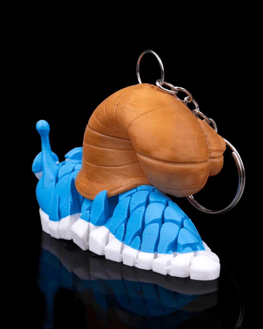 Abigail, the Snail — 3D Printed Mesh Articulated Keychain 🐌✨