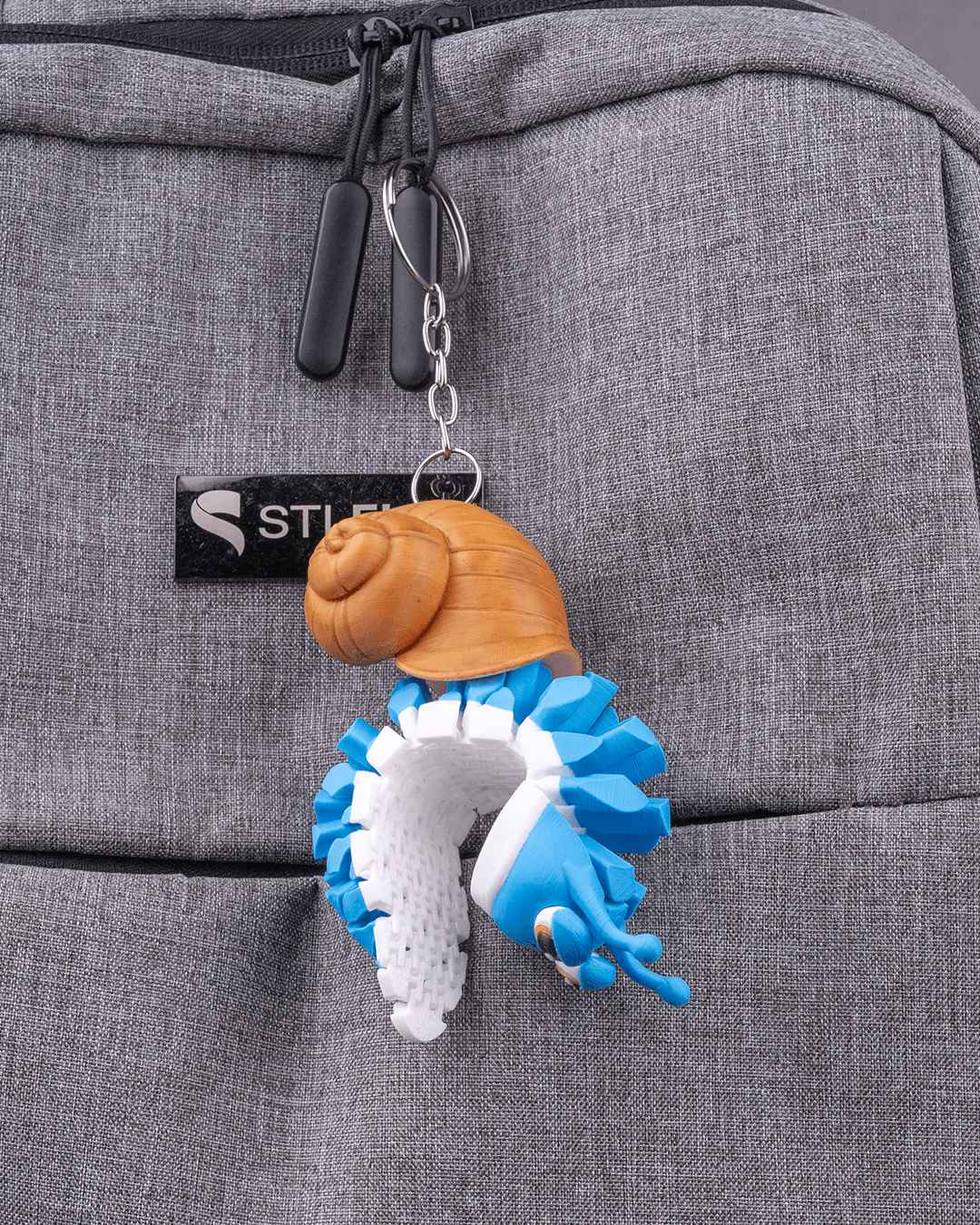Abigail, the Snail — 3D Printed Mesh Articulated Keychain 🐌✨