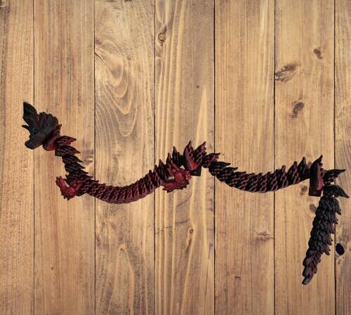 Unique Articulating Dragon Sculpture - Customizable in Dual or Tri Colour,Articulated, Year Of the Dragon, Fidget