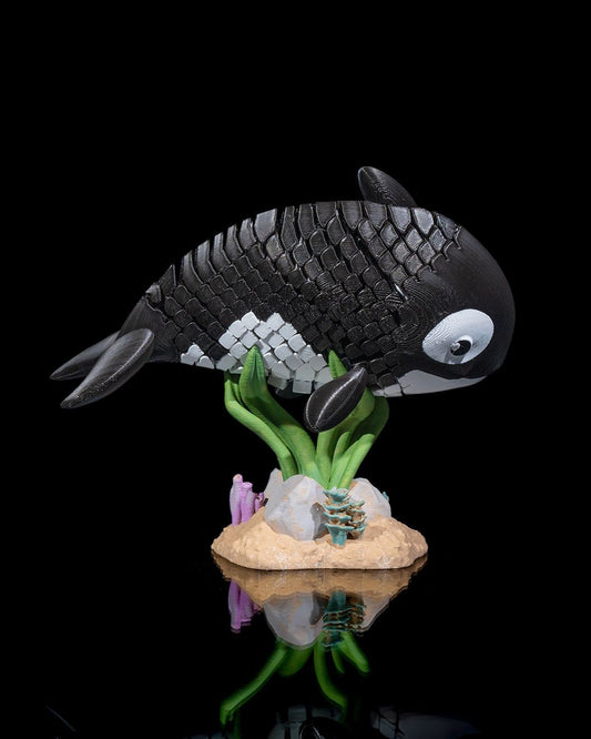 🌊 Oscar the Articulated Orca – 3D Printed Sea Explorer 🐋 – handcrafted 3D printed decor gift