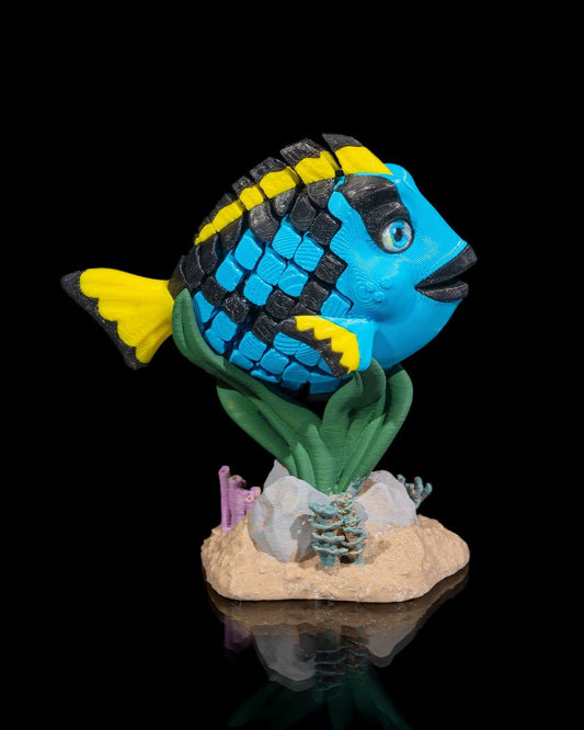 🐠 Dolores the Articulated Blue Tang – Your Ocean Buddy in Brilliant Blue! 🌊 | Unique Home Decor Gift – handcrafted 3D printed decor gift