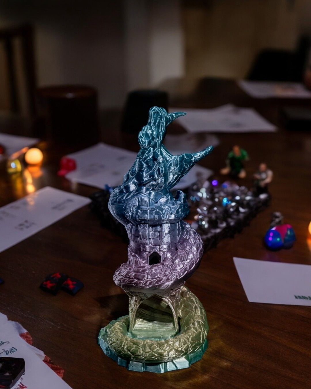 🎲 The Basilisk Dice Tower – Where Danger Meets Elegance! 🐍✨