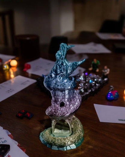 🎲 The Basilisk Dice Tower – Where Danger Meets Elegance! 🐍✨