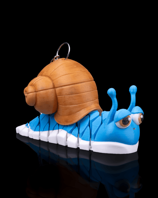Abigail, the Snail — 3D Printed Mesh Articulated Keychain 🐌✨