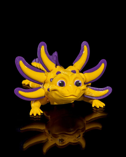 🍌✨ Banana Split the Axolotl – Adorably Sweet 3D Printed Pet Friend! 🦎💛 – handcrafted 3D printed decor gift