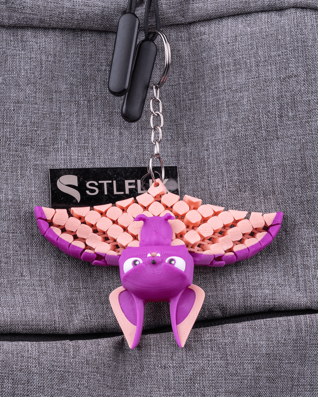 🦇 Beth, the Bat – 3D Printed Mesh Articulated Keychain 🦇