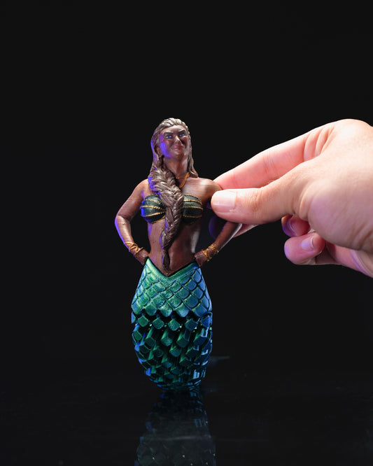 🧜‍♀️ Diana the Articulated Mermaid – 3D Printed Ocean Enchantress 🌊✨ – handcrafted 3D printed decor gift