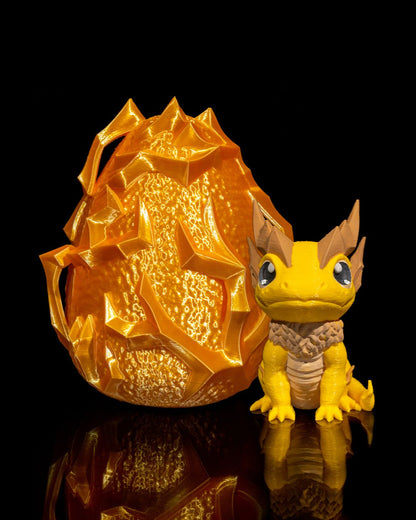 ⚡3D Printed Dragon Egg with Lightning Hatchling⚡ – handcrafted 3D printed decor gift