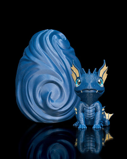 🐉 3D Printed Dragon Egg with Water Hatchling 🌊 – handcrafted 3D printed decor gift
