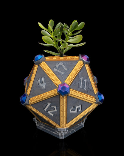🌿 Dwarven D20 Plant Pot – Roll for Botanical Initiative! 🎲🪴 | Unique Home Decor Gift – handcrafted 3D printed decor gift