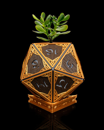 🌿 Elven D20 Plant Pot – Nature’s Critical Companion! 🎲✨ | Unique Home Decor Gift – handcrafted 3D printed decor gift
