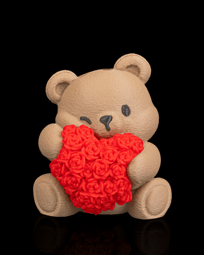 Heart Blossom Keychain Bear – Collectible 3D Printed Bear 💖🌸