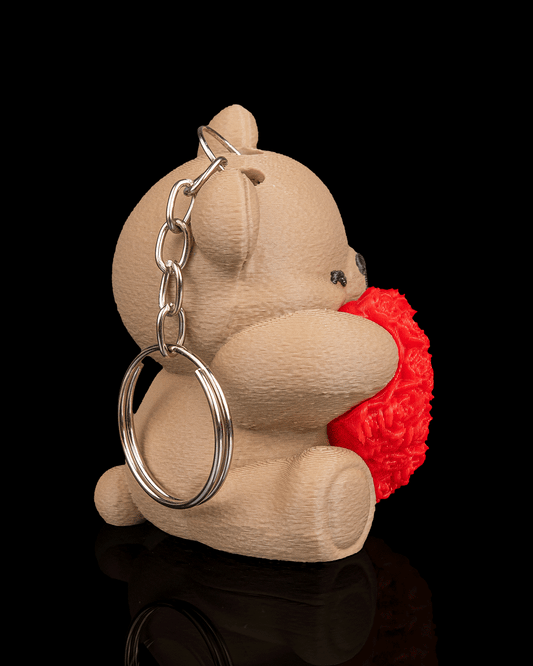 Heart Blossom Keychain Bear – Collectible 3D Printed Bear 💖🌸