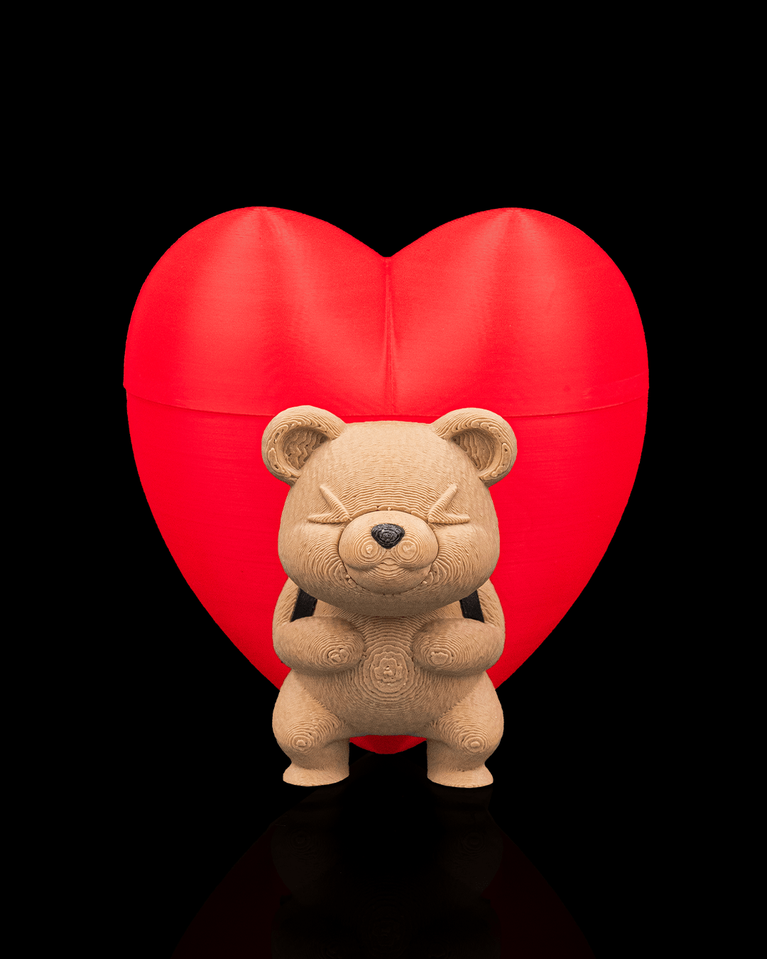 Heart Carrier Container | Cute Bear with Heart Backpack | Gift & Keepsake Box