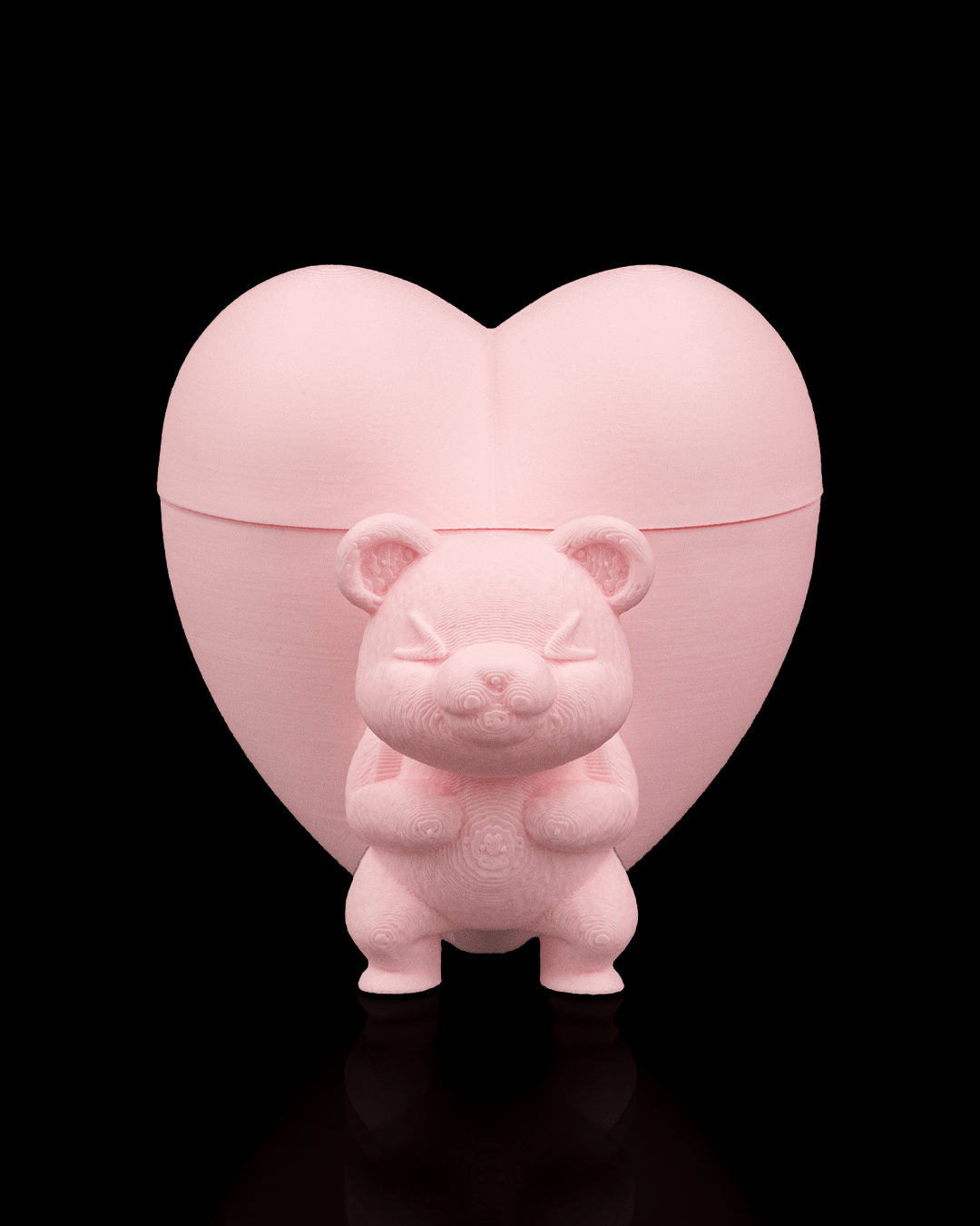 Heart Carrier Container | Cute Bear with Heart Backpack | Gift & Keepsake Box