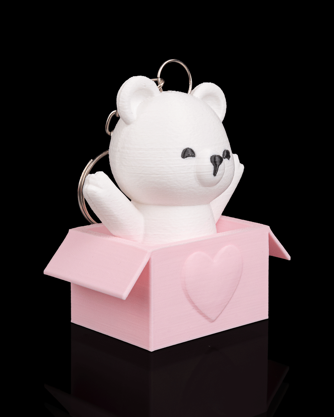 🧸✨ Peek‑a‑Bear – 3D Printed Keychain Bear in Heart Box