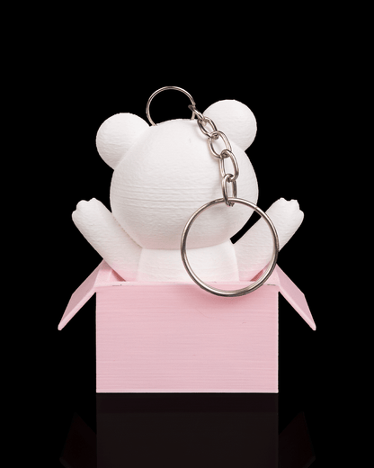 🧸✨ Peek‑a‑Bear – 3D Printed Keychain Bear in Heart Box