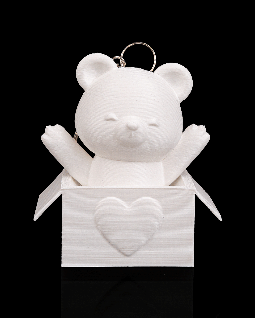 🧸✨ Peek‑a‑Bear – 3D Printed Keychain Bear in Heart Box