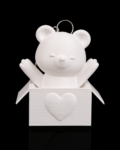 🧸✨ Peek‑a‑Bear – 3D Printed Keychain Bear in Heart Box