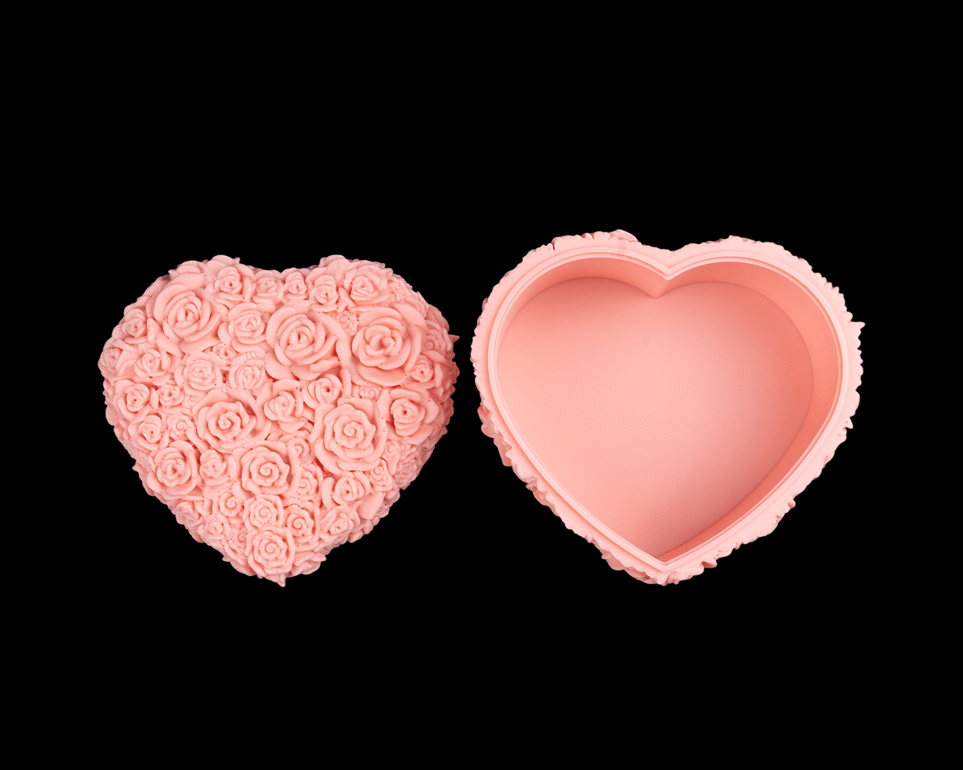 Petal Heart Container | 3D Printed Floral Heart Storage Box | Gift & Jewelry Keepsake Decor