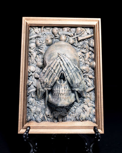 Three Wise Skulls – A Trio of Mystical Guardians | Unique Home Decor Gift – handcrafted 3D printed decor gift
