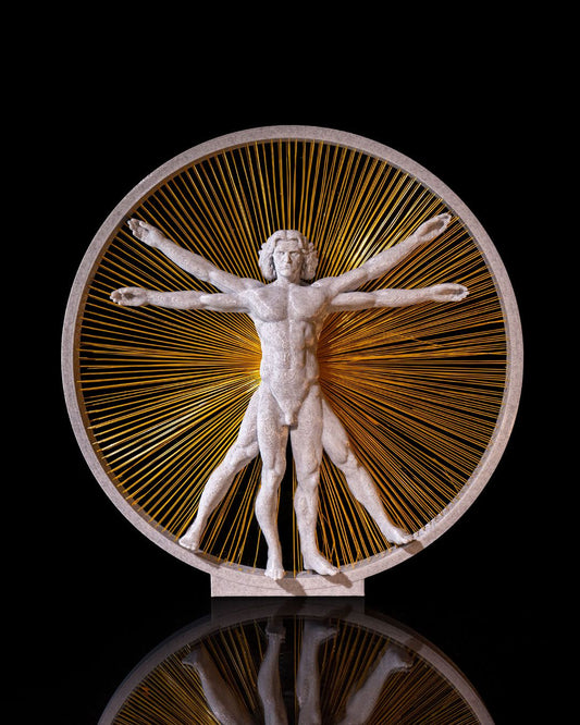 Vitruvian Man – 3D Printed String Art Sculpture 🖤✨