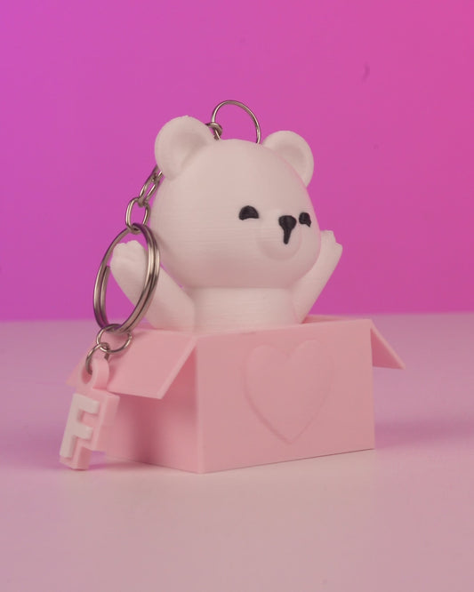 🧸✨ Peek‑a‑Bear – 3D Printed Keychain Bear in Heart Box