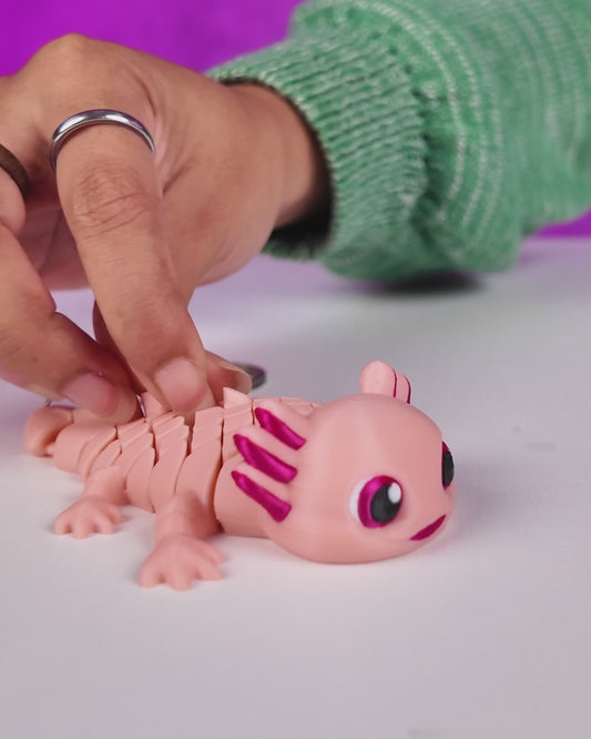 🌊 Ashley the Axolotl – 3D Printed Mesh Articulated Wonder! 🐾
