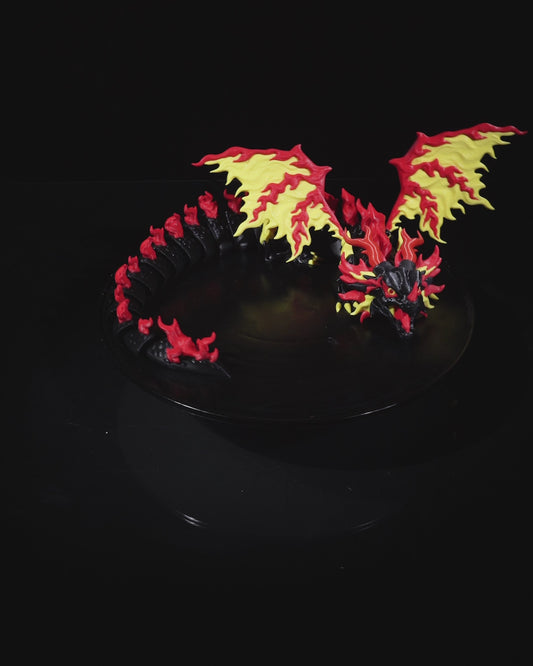 Scorchwing Tyrant – Articulated 3D Printed Dragon | Poseable Fantasy Dragon Sculpture | Unique Gift