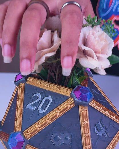 🌿 Dwarven D20 Plant Pot – Roll for Botanical Initiative! 🎲🪴 | Unique Home Decor Gift
