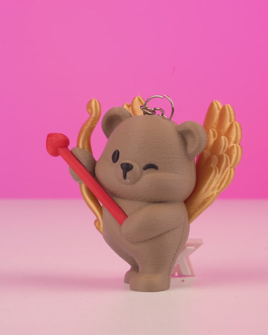 🧸✨ Cupid Cub – Keychain Bear (3D Printed Collectible)