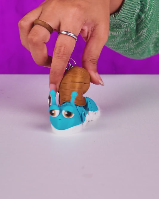 Abigail, the Snail — 3D Printed Mesh Articulated Keychain 🐌✨